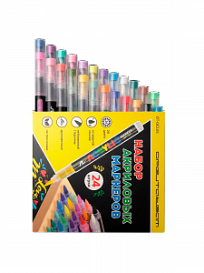 Набор акриловых разноцветных маркеров 24 шт Орбита OT-OCL05